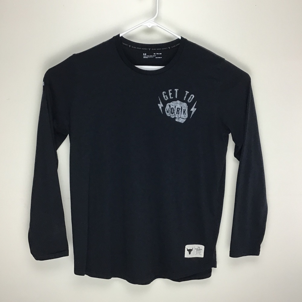 Under Armour HeatGear Project Rock mens long sleeve tee shirt XL